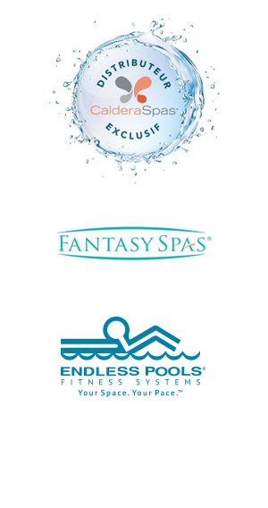 Logo caldera spas, Fantasy spas et Endless Pool